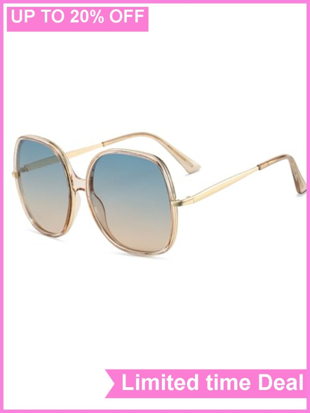 Oversized Square Sunglasses Women UV400 Protection